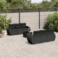 Set Divani da Giardino con Cuscini 7pz Nero Polyrattancod mxl 87237