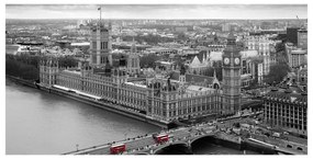 Stampa su tela Panorama westminster b&w, seppia 190 x 90 cm