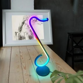 LED RGBW Lampada da tavolo dimmerabile NUTKA LED/15W/5V nero + telecomando