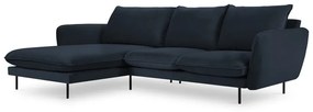 Divano angolare in velluto blu scuro (angolo sinistro) Vienna - Cosmopolitan Design