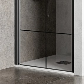Nicchia doccia battente 90 cm telaio nero e serigrafia nera NICO-B3000 - KAMALU