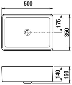 JIKA H8184230001121 - Lavabo da appoggio CUBITO 50x35 cm ceramica/bianco