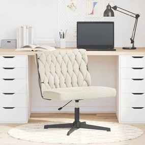 Sedia Da Ufficio Girevole İn Tessuto Riccio Crema Effetto Lana /