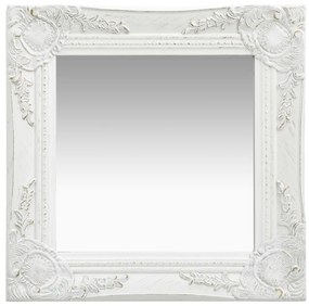 Specchio Da Parete Stile Barocco 40x40 Cm Bianco /
