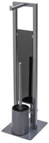 WENKO 25552100 - Scopino WC RIVALTA 18x70 cm grigio/nero