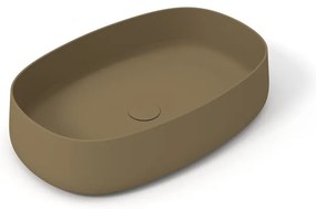 Lavabo da appoggio Wave OLYMPIA CERAMICA ovale in ceramica L 60 x H 14 x P 40 cm marrone piletta non inclusa