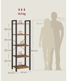 Libreria NAVARO marrone/nera