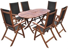 Set da pranzo da giardino 9 pz con cuscini massello di acacia