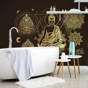 Carta da parati – Buddha dorato meditativo