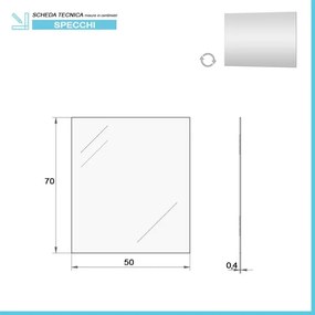 Specchio LED 50x70 cm reversibile con luce in vetro