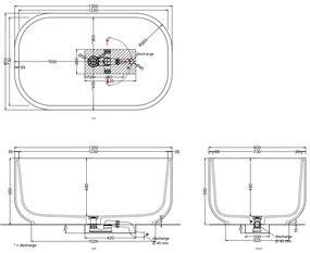 Cielo Dafne Vasca 130x80 Freestanding Centro Stanza Con Troppo Pieno In Livingtec bianco opaco