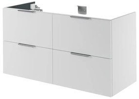 Mobile da bagno sospeso sotto lavabo L 120 x H 64 x P 48 cm bianco laccato, 4 cassetti SENSEA Neo