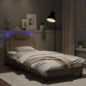 Giroletto con Luci LED Cappuccino 80x200 cm in Similpelle