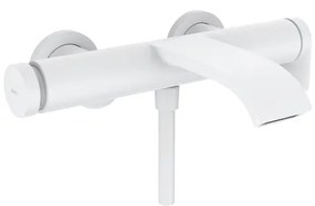 Rubinetto per vasca getto a cascata d'acqua Vivenis per pavimento bianco verniciato HANSGROHE