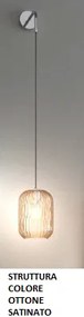 Applique regolabile ottone sat. 1 luce vetro ambra 1181os-a-am