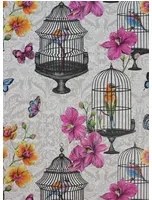 Matthew Williamson Carta da parati Orangery - Ivory/ Pink/ Orange/ Cobalt