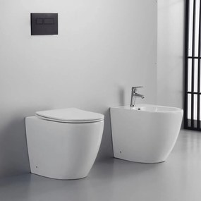 Sanitari filomuro in ceramica bianco lucido vaso rimless | Alicante