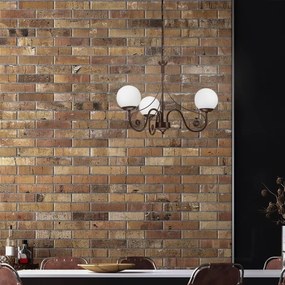 Brilagi - LED Lampadario a sospensione con catena COTTAGE 3xG9/40W/230V marrone/bianco