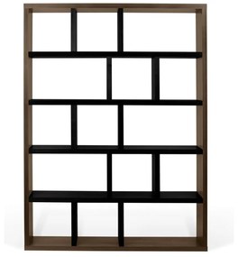 Libreria marrone-nera in noce 150x198 cm Berlin - TemaHome