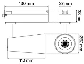 Faro LED 15W Monofase Rosa CRI92 Bianco Variabile 38° - Bridgelux LED Colore Bianco Variabile CCT