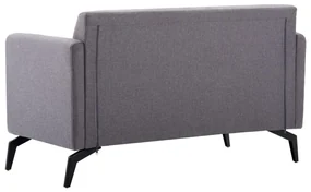 Divano a 2 posti rivestito in tessuto 115x60x67cm grigio chiaro