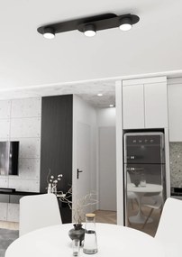 Lampada da soffitto in acciaio STILO 3 nera da interno 3xGX53