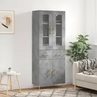 Credenza Grigio Cemento 69,5x34x180 cm in Legno Multistratocod mxl 125960