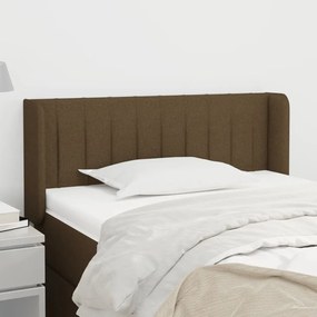 Testiera Ad Orecchio Marrone Scuro 103x16x78/88 Cm İn Tessuto /