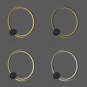 Lampada da parete di design nera 67cm con LED dimmerabile a 3 livelli - Anello