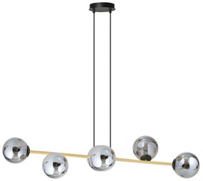 Lampadario a sospensione GRAVITY 6 Nero/Bianco e Oro 6xE14