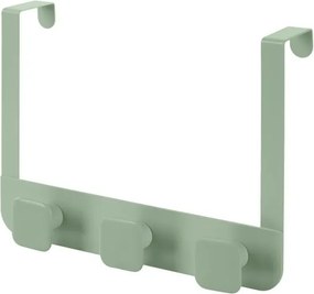 Gancio bagno triplo in acciaio e plastica verde quadrato Fiore