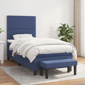 Giroletto A Molle Con Materasso Blu 100x200 Cm İn Tessuto /