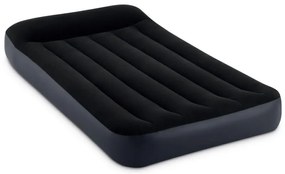64146ND - Materasso Gonfiabile Dura-Beam Pillow Rest Singolo, con Pompa Elettrica Incorporata, pvc, Nero, 99x191x25 cm - Intex