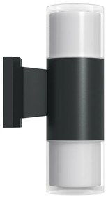 Applique Cilindrica Bidirezionale Nera IP54 con 2 basi GU10