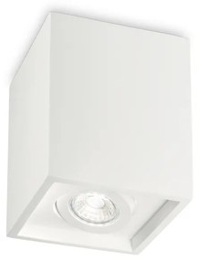 Plafoniera Moderna Square Oak Cemento - Gesso Bianco 1 Luce Gu10
