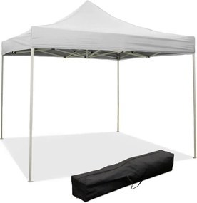 Gazebo Richiudibile Pieghevole 2x2m in Acciaio e PVC Impermeabile Bianco...