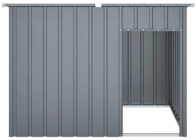 Casetta cani con tetto antracite 153x91x110 cm acciaio zincato