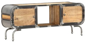 Mobile Porta Tv 110x30x42 Cm İn Legno Massello Di Mango /