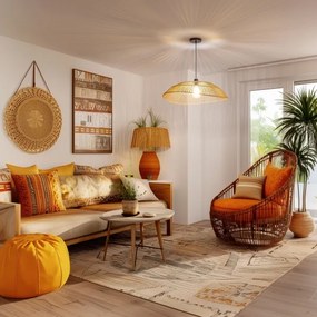 Brilagi - Lampadario LED sospeso con cavo CERIA BOHO 1xE27/40W/230V Ø 70 cm marrone