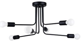 Sollux SL.1452 - Lampadario a sospensione con supporto rigido NORAH 6xE27/15W/230V nero