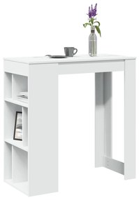 Tavolo Bar Con Rastrelliera Bianco 102x50x103,5 Cm Multistrato /