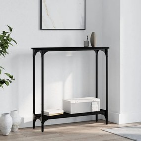 Tavolino Consolle Nero 75x22,5x75 Cm İn Legno Multistrato /