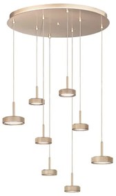 Lampada a sospensione 60 cm NINA in metallo verniciato Oro 8 Luci Led