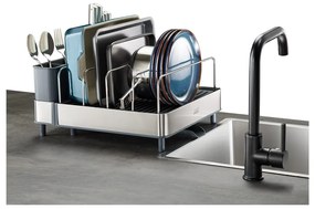 Scolapiatti in metallo blu-argento Extend - Joseph Joseph