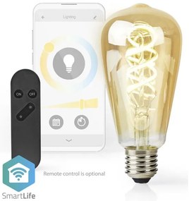 Nedis WIFILRT10ST64- Lampadina LED dimmerabile ST64 E27/4,9W/230V Wi-Fi 1800-6500K