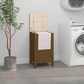 Contenitore Per Bucato Ambra 44x44x76 Cm Legno Massello Pino /