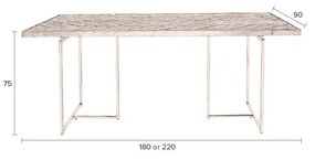 Tavolo da pranzo con struttura in acciaio , 220 x 90 cm Class - Dutchbone