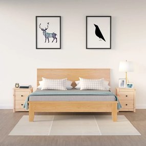 Comodini 2 Pz 50x35x61,5 Cm İn Legno Massello Di Pino /