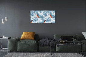 Quadro su tela Uccello dipinto su un ramo 100x50 cm