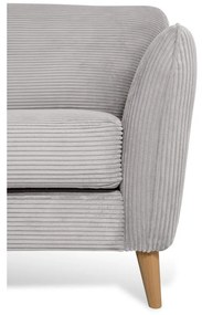 Divano angolare in velluto a coste grigio chiaro (angolo sinistro) Paris - Scandic